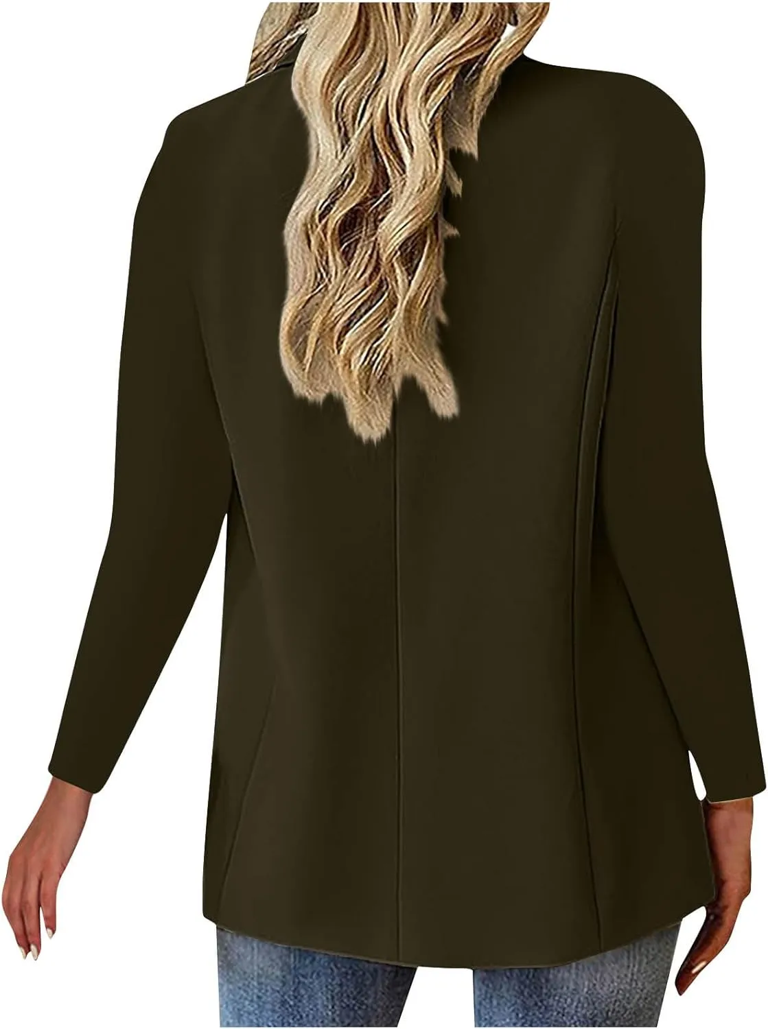 2024 Fall Fashion Blazers Womens Casual Long Sleeve Cardigan Jackets Lapel Open Front Business Work Suit Outerwear