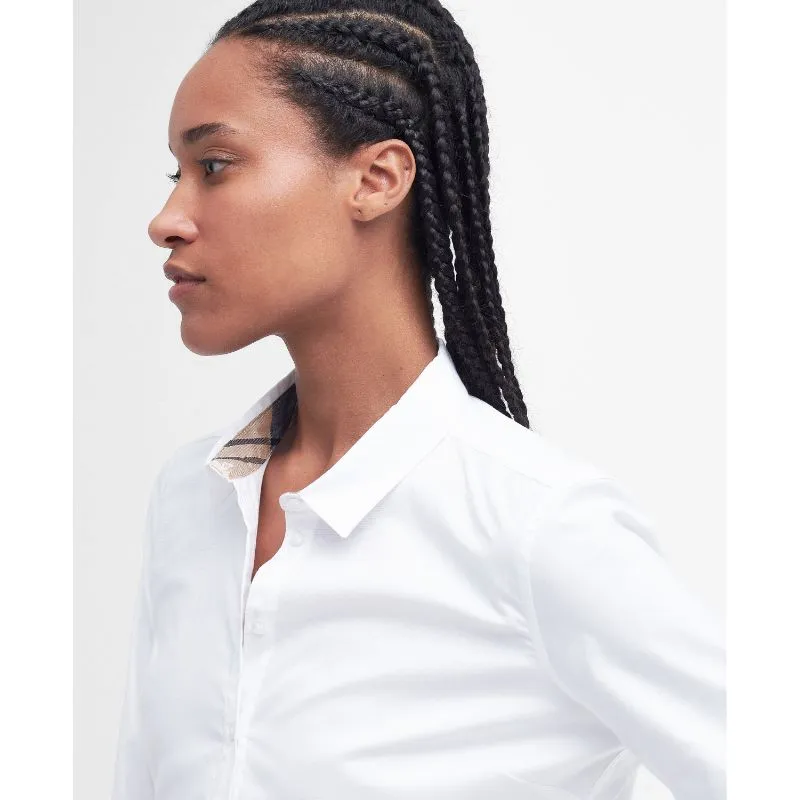 Barbour Derwent Ladies Shirt - White/Primrose Hessian