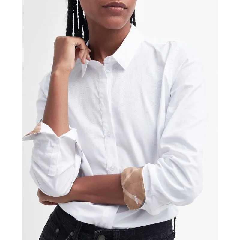 Barbour Derwent Ladies Shirt - White/Primrose Hessian
