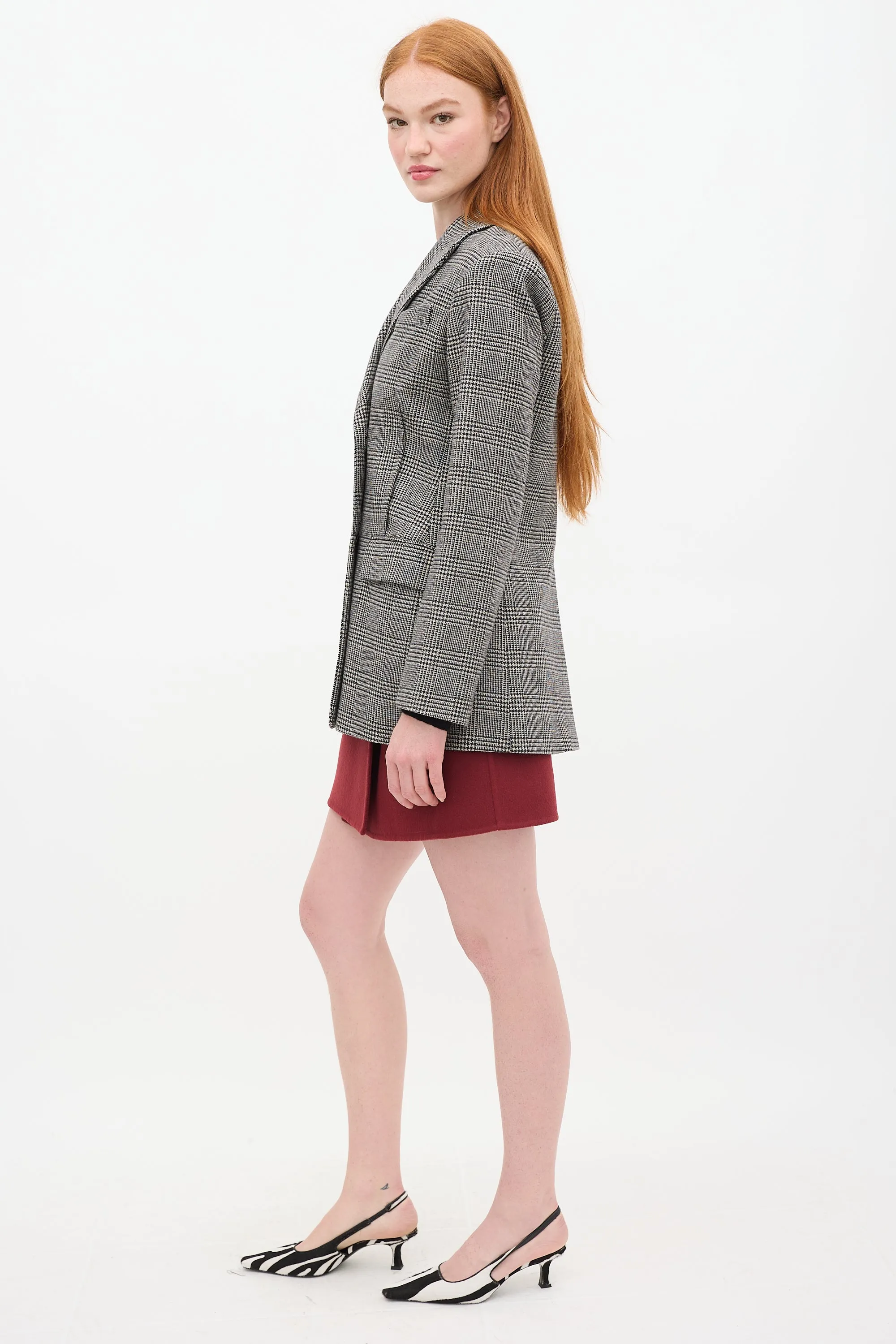 Black & Grey Houndstooth Blazer