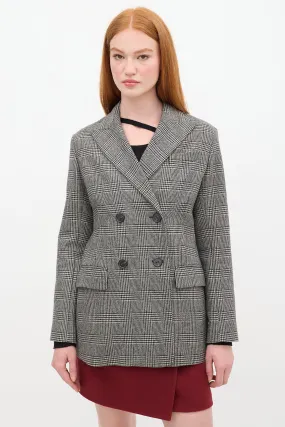 Black & Grey Houndstooth Blazer