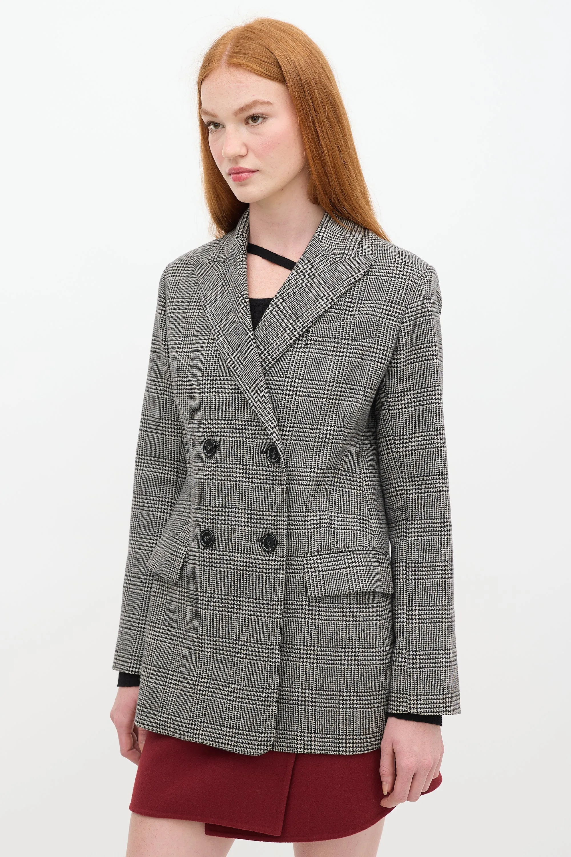 Black & Grey Houndstooth Blazer