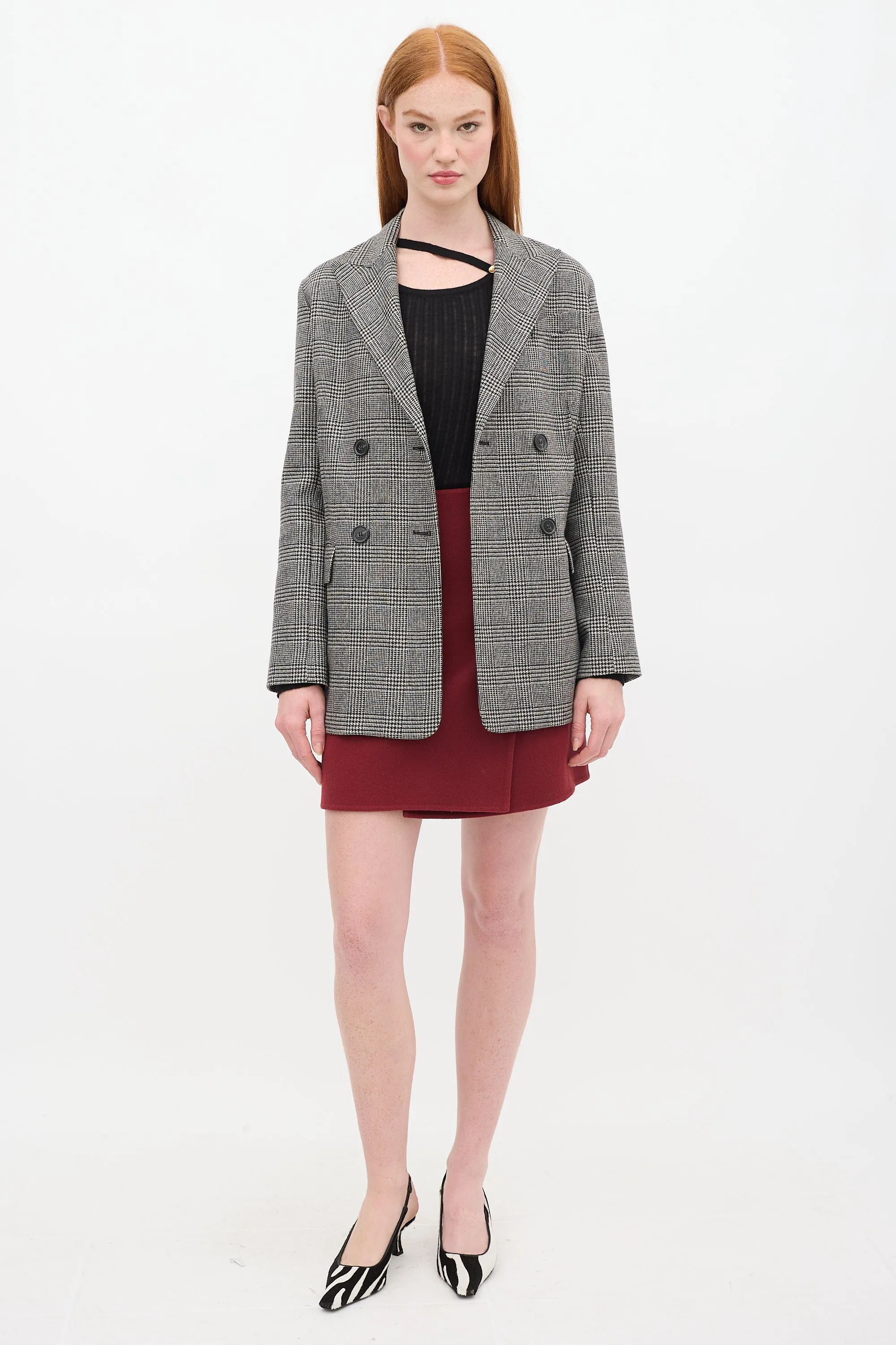 Black & Grey Houndstooth Blazer