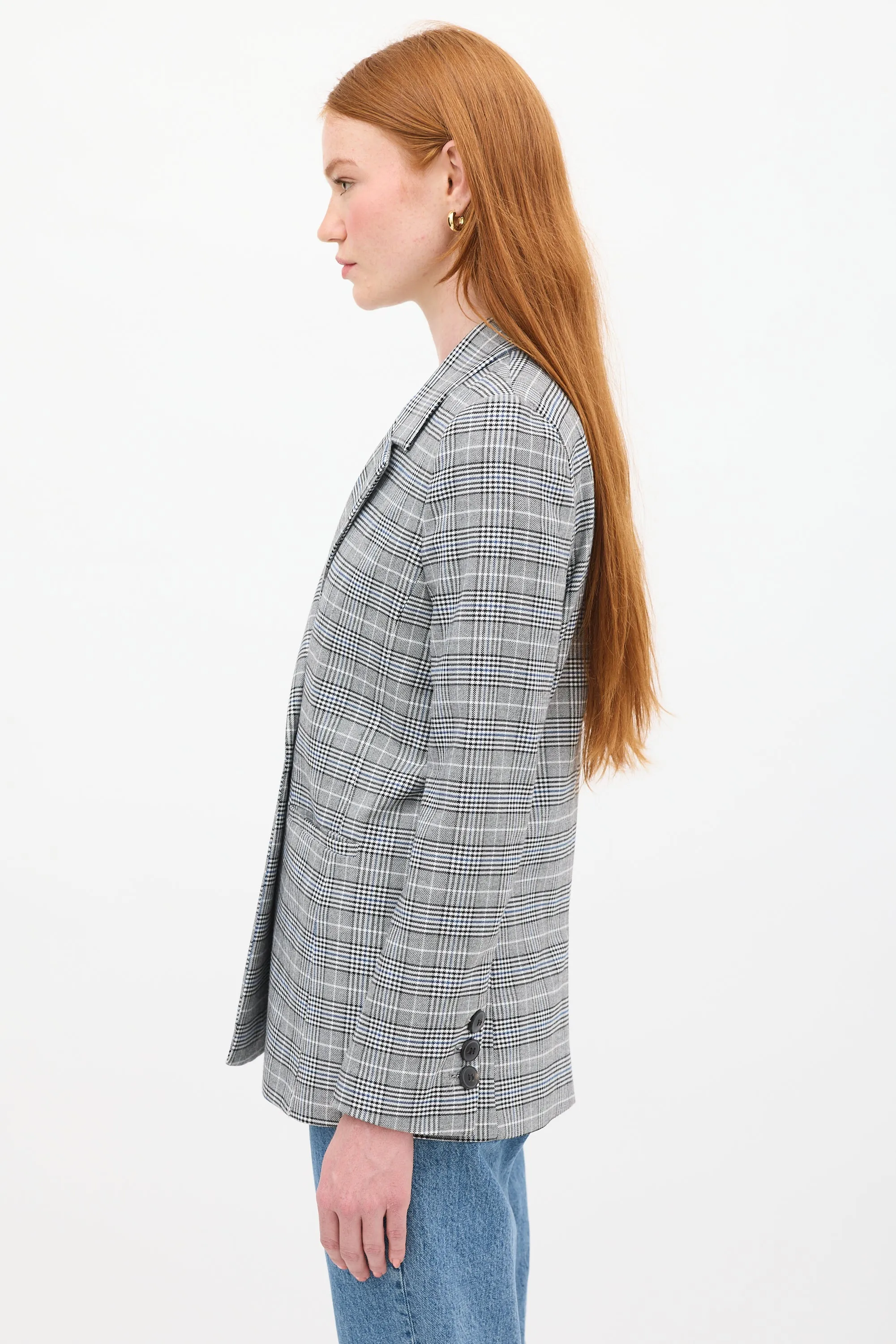 Black & Multicolour Check Madeleine Blazer