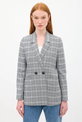 Black & Multicolour Check Madeleine Blazer