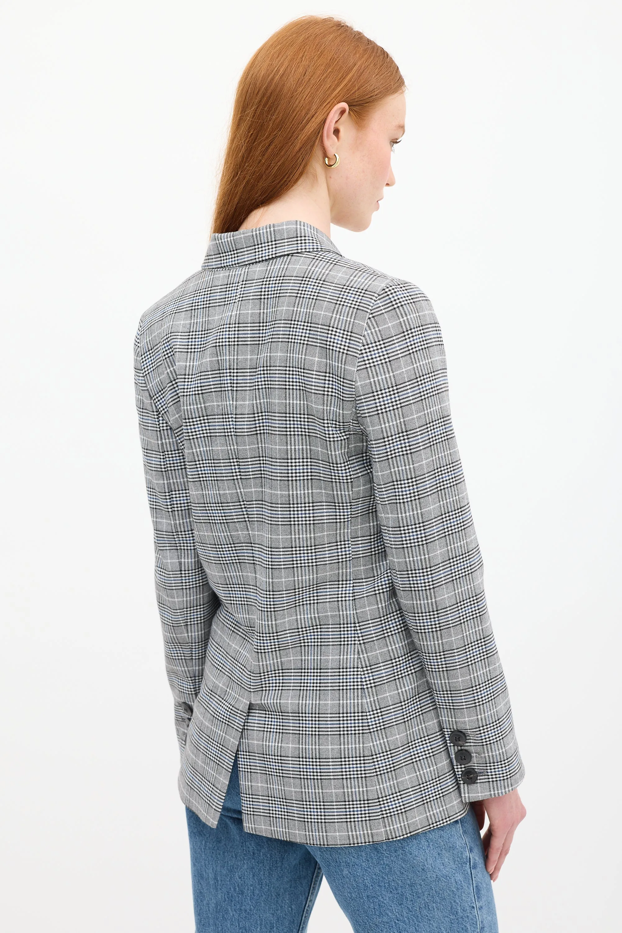 Black & Multicolour Check Madeleine Blazer