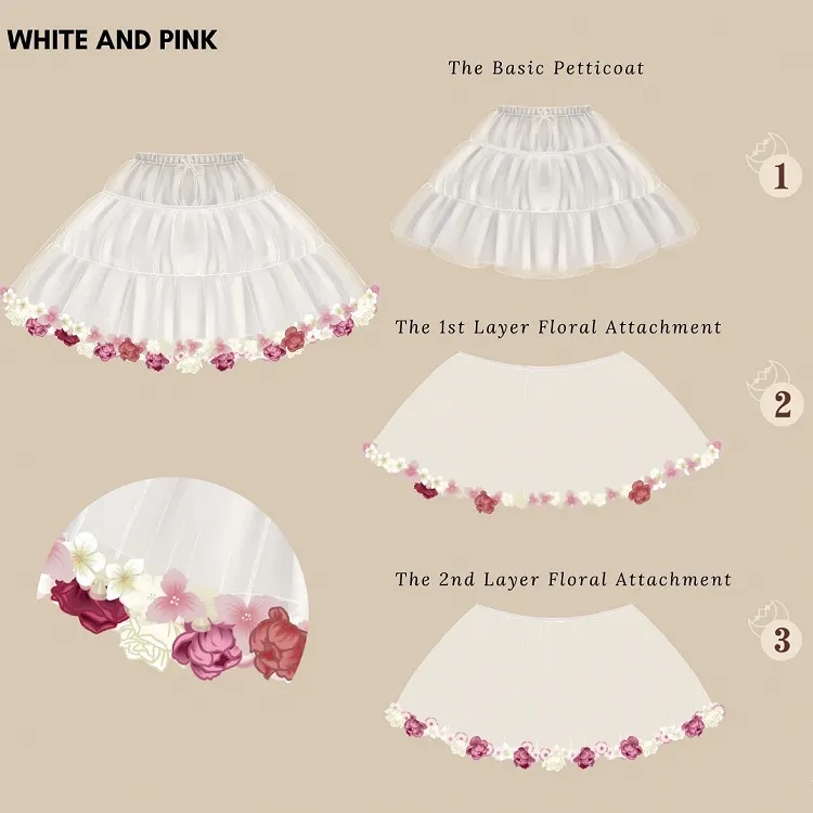 BlackPink-Harvest Length 35cm/45cm Floral Petticoat Spring