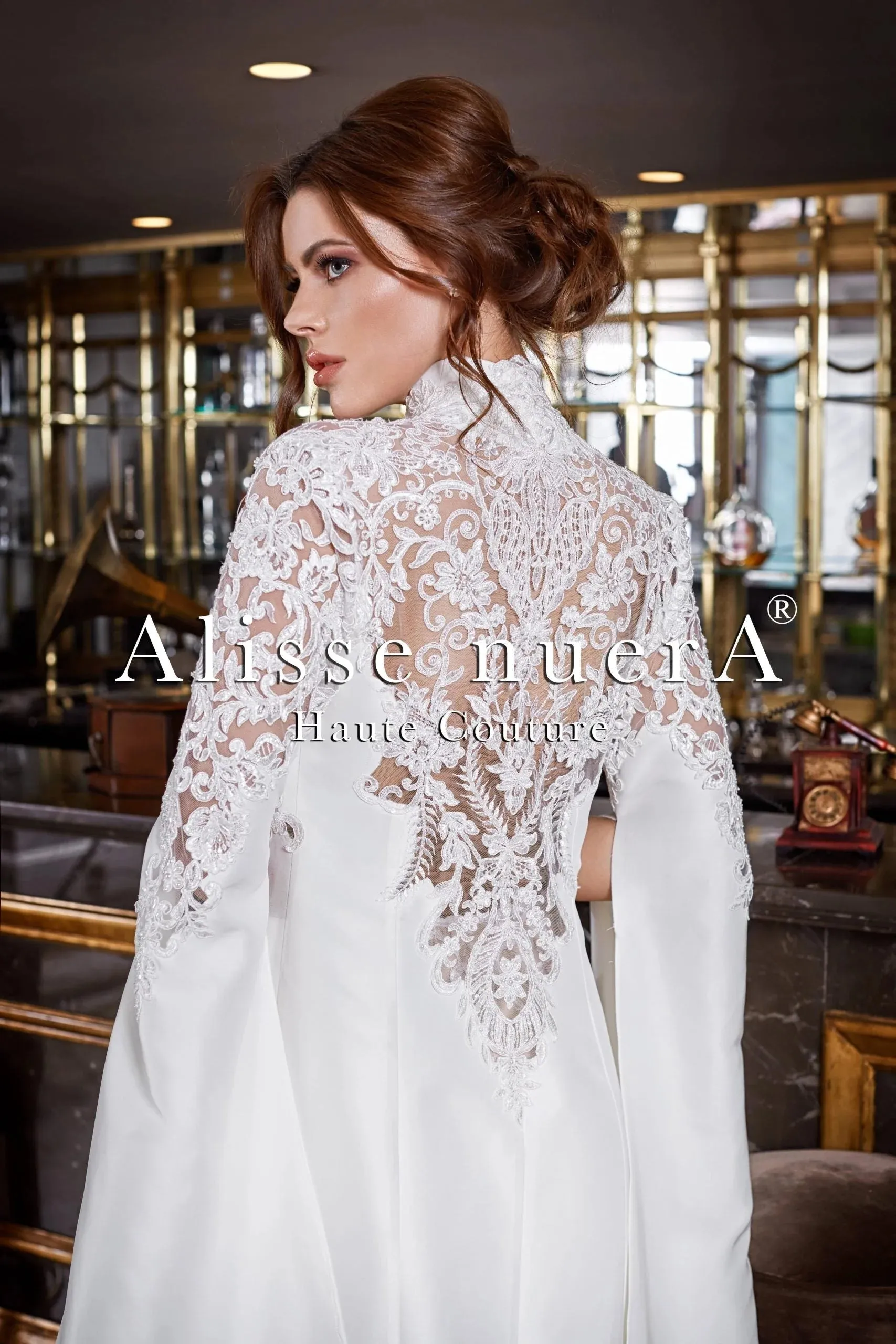 Bridal Suit with Lace Trousers