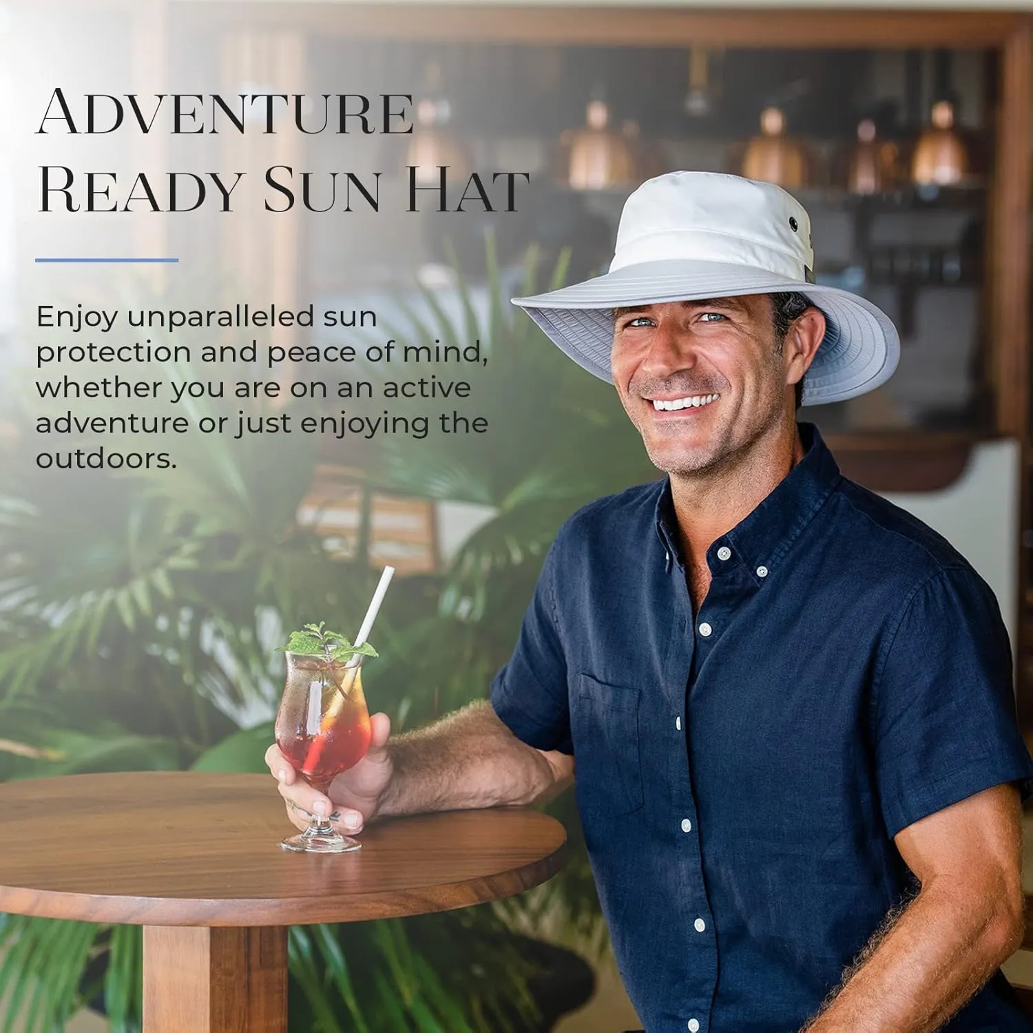 CARKELLA by Wallaroo – Men’s Tahoe Sun Hat – UPF 50  Sun Protection, Wide Brim, Packable, Chin Strap and Adjustable Sizing