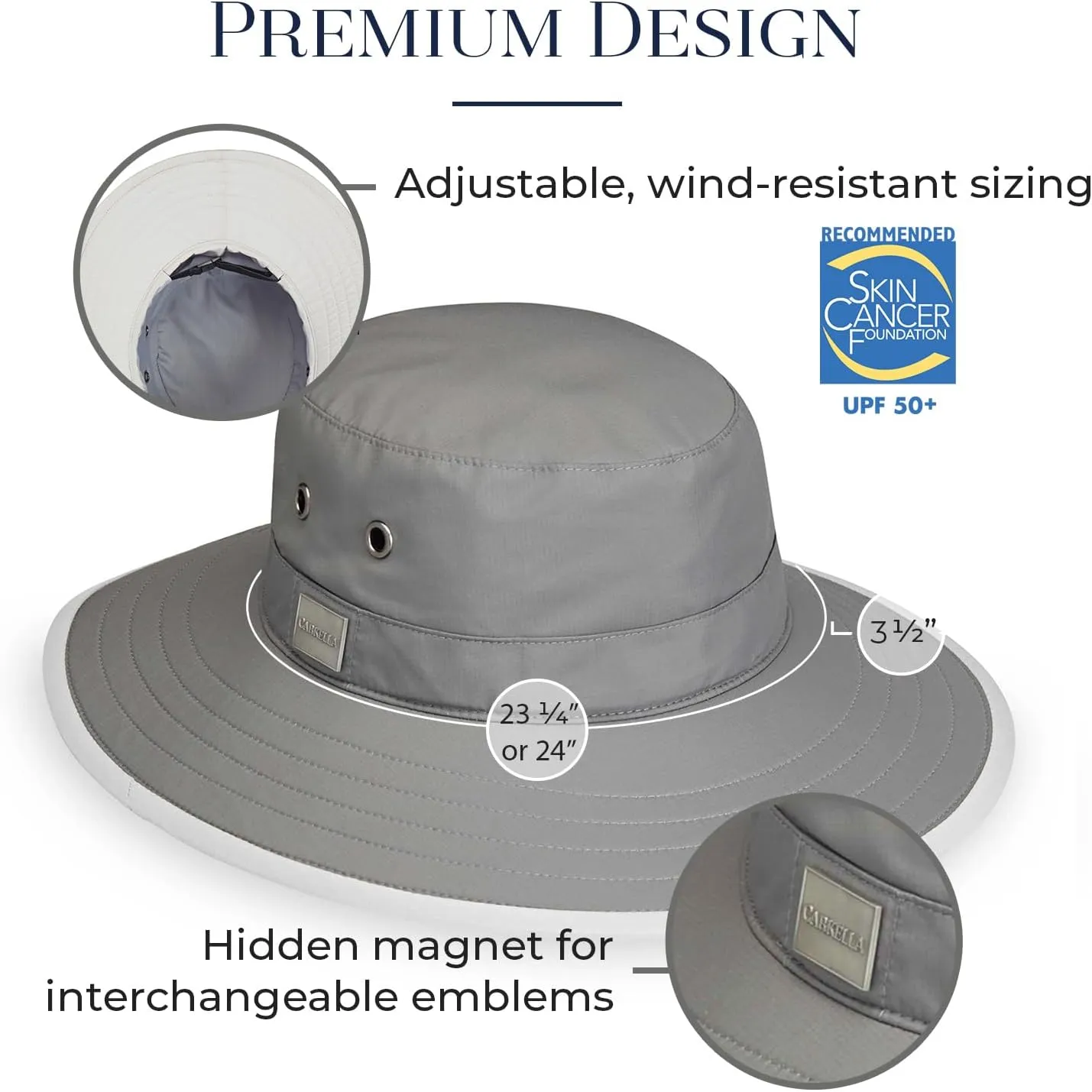 CARKELLA by Wallaroo – Men’s Tahoe Sun Hat – UPF 50  Sun Protection, Wide Brim, Packable, Chin Strap and Adjustable Sizing