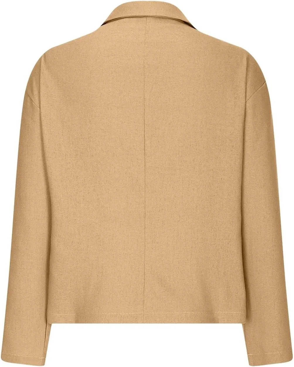 Cotton Linen Blazers for Women Fall Notch Collar Business Suit Jackets Long Sleeve Button Front Lightweight Blazer