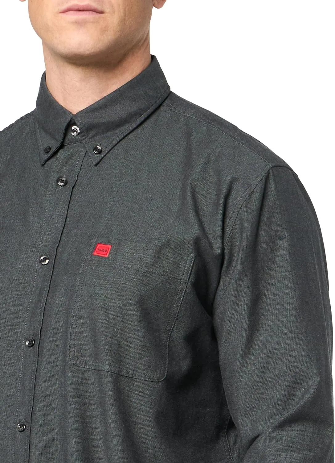 HUGO Men's Slim Fit Long Sleeve Oxford Button Down Shirt