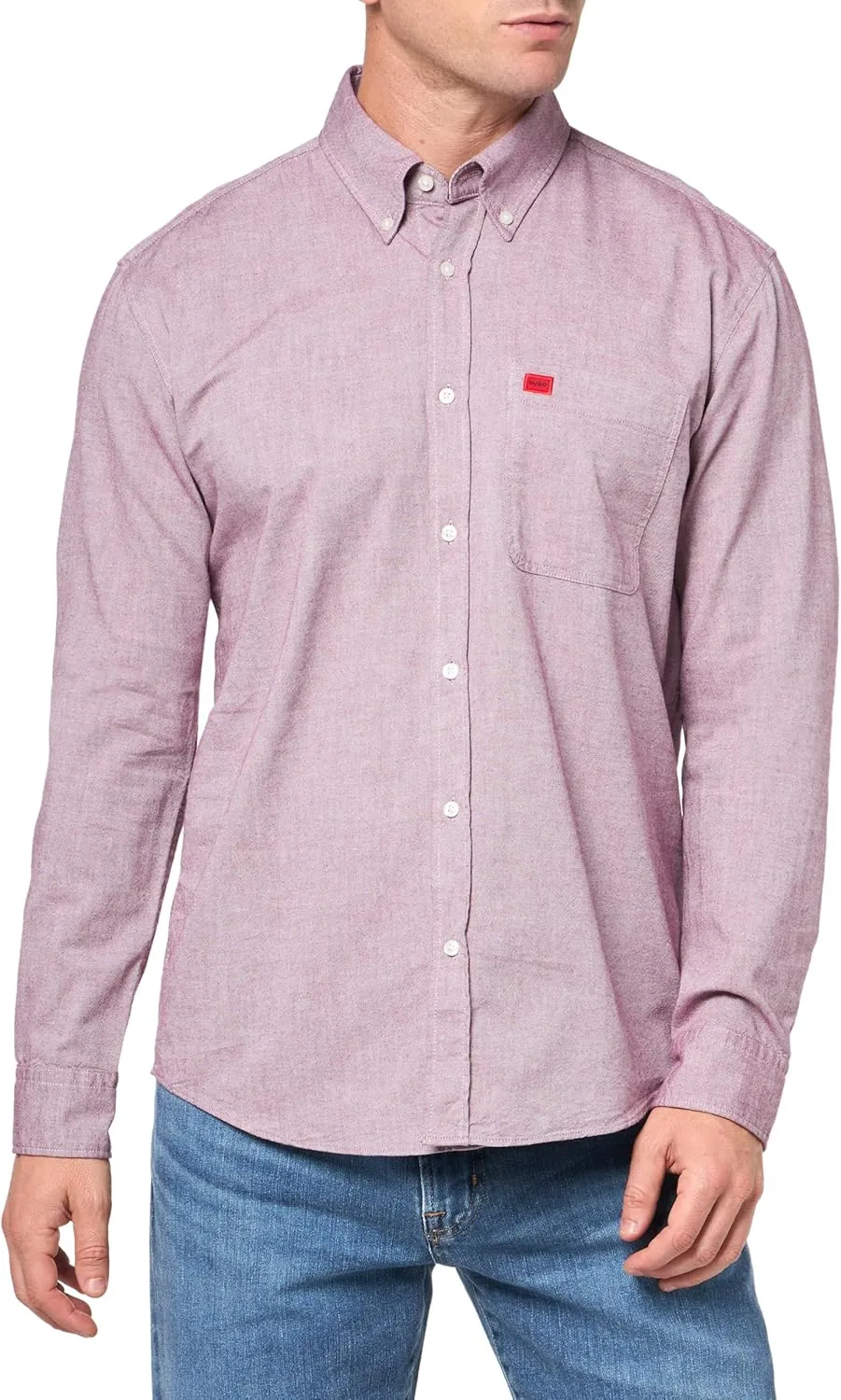 HUGO Men's Slim Fit Long Sleeve Oxford Button Down Shirt