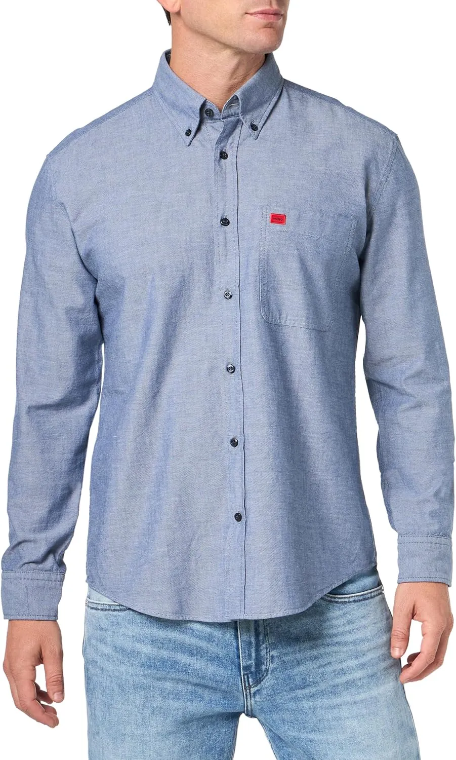 HUGO Men's Slim Fit Long Sleeve Oxford Button Down Shirt