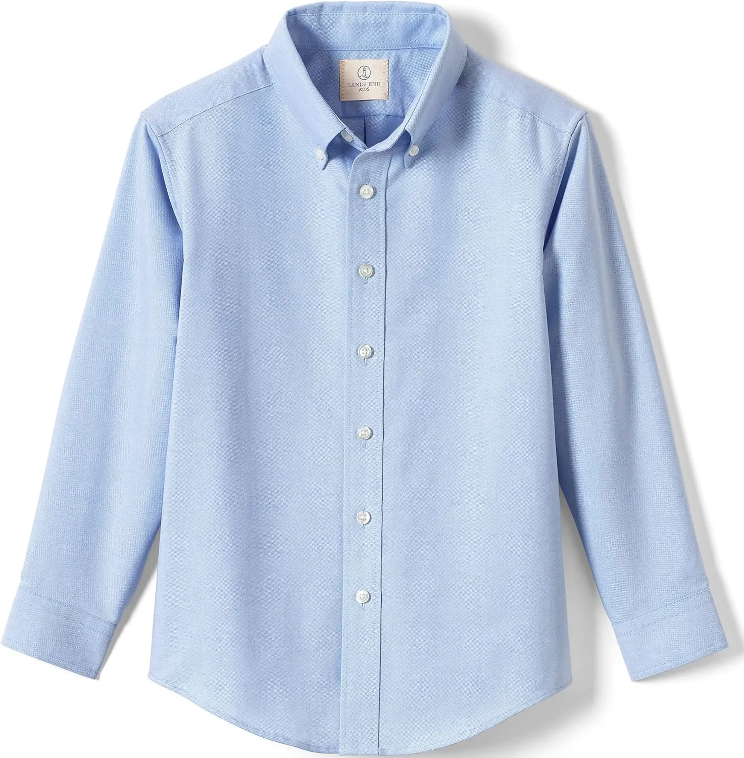 Lands' End School Uniform Men's Long Sleeve Oxford Dress Shirt