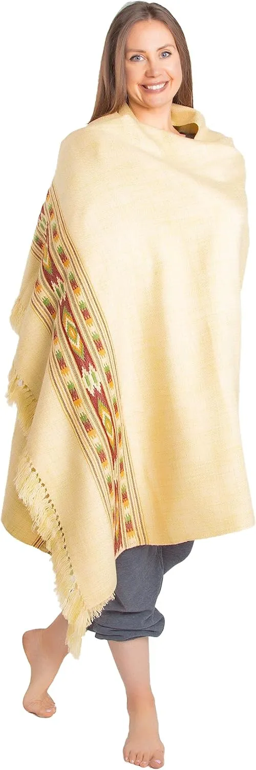Om Shanti Crafts Meditation Shawl or Blanket, Exotic Shawl/Wrap, Oversize Scarf or Stole. Unisex