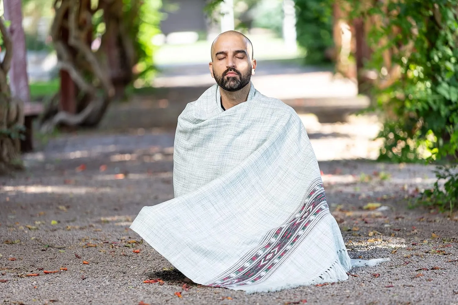 Om Shanti Crafts Meditation Shawl or Blanket, Exotic Shawl/Wrap, Oversize Scarf or Stole. Unisex