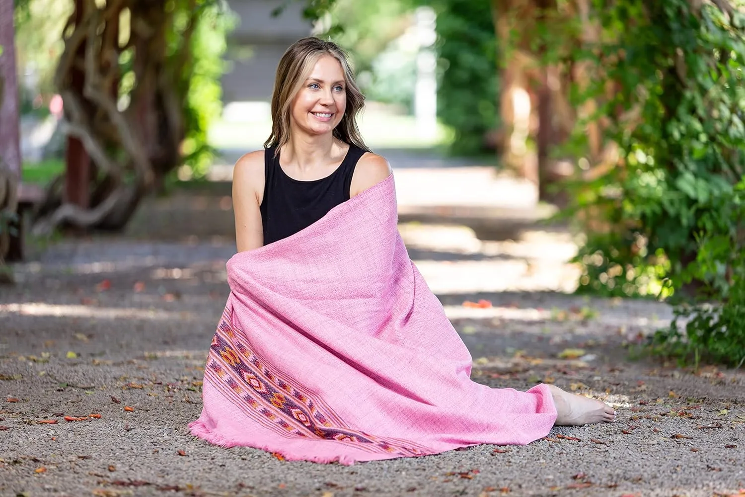 Om Shanti Crafts Meditation Shawl or Blanket, Exotic Shawl/Wrap, Oversize Scarf or Stole. Unisex