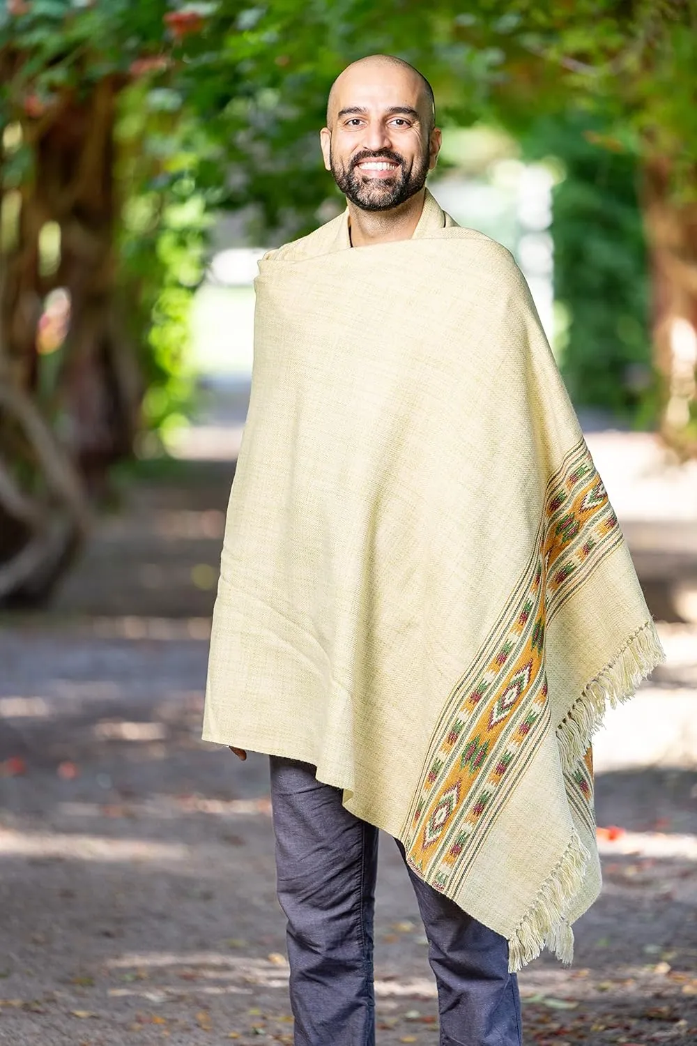 Om Shanti Crafts Meditation Shawl or Blanket, Exotic Shawl/Wrap, Oversize Scarf or Stole. Unisex