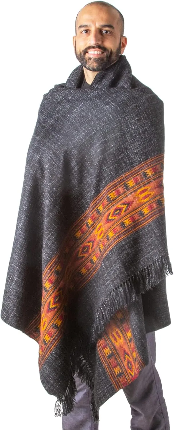 Om Shanti Crafts Meditation Shawl or Blanket, Exotic Shawl/Wrap, Oversize Scarf or Stole. Unisex