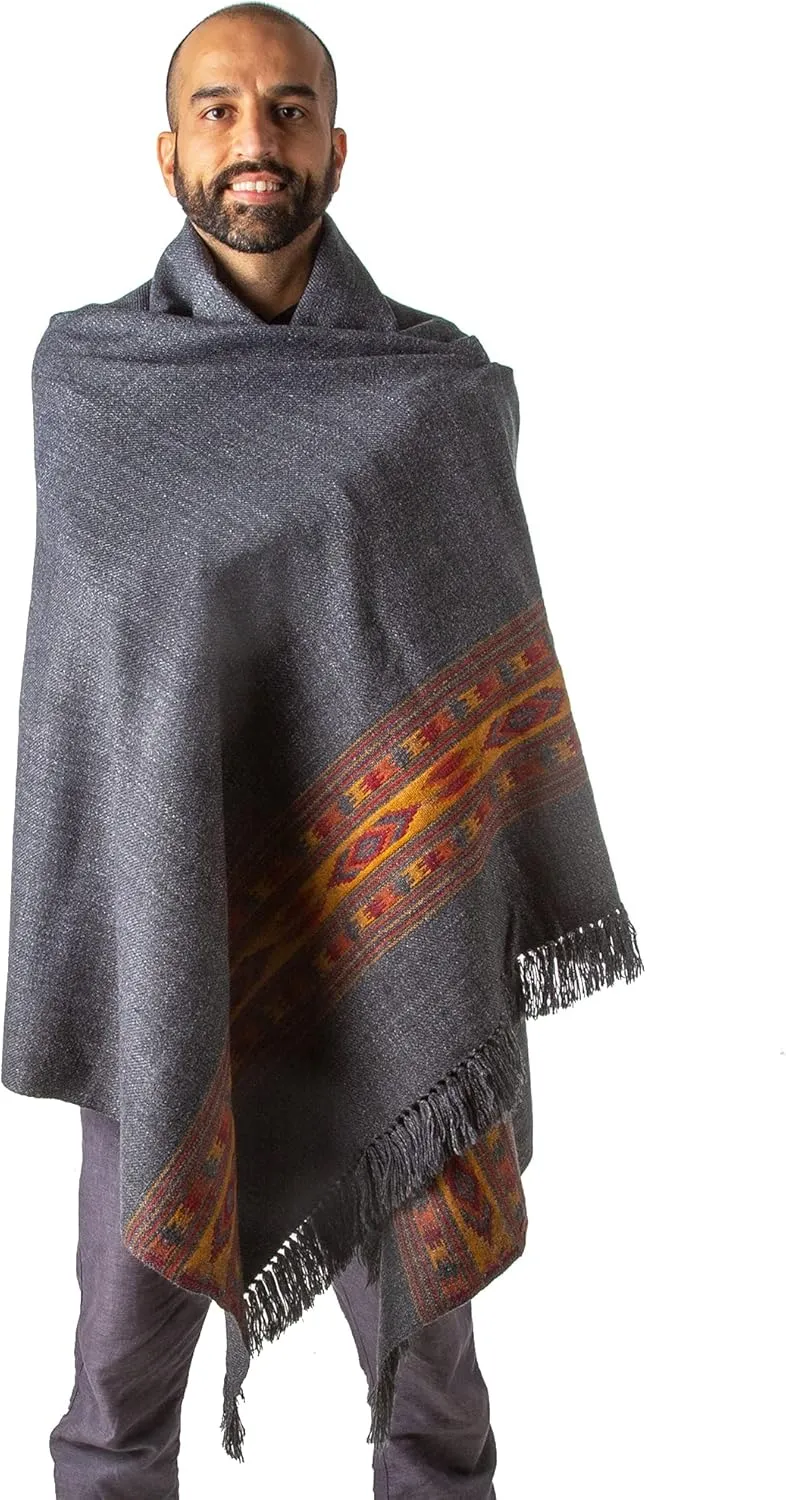 Om Shanti Crafts Meditation Shawl or Blanket, Exotic Shawl/Wrap, Oversize Scarf or Stole. Unisex