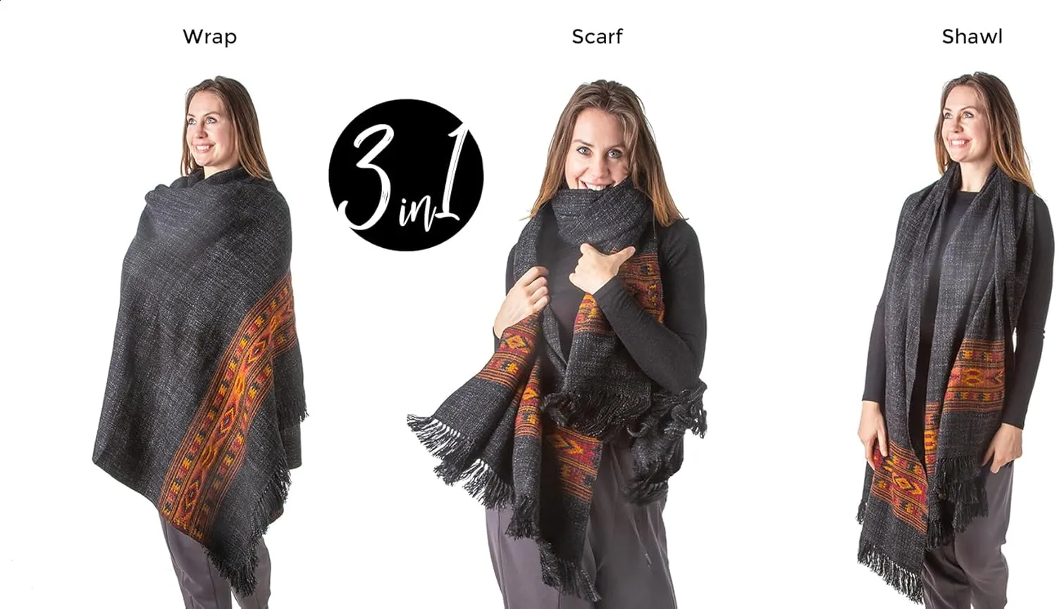Om Shanti Crafts Meditation Shawl or Blanket, Exotic Shawl/Wrap, Oversize Scarf or Stole. Unisex