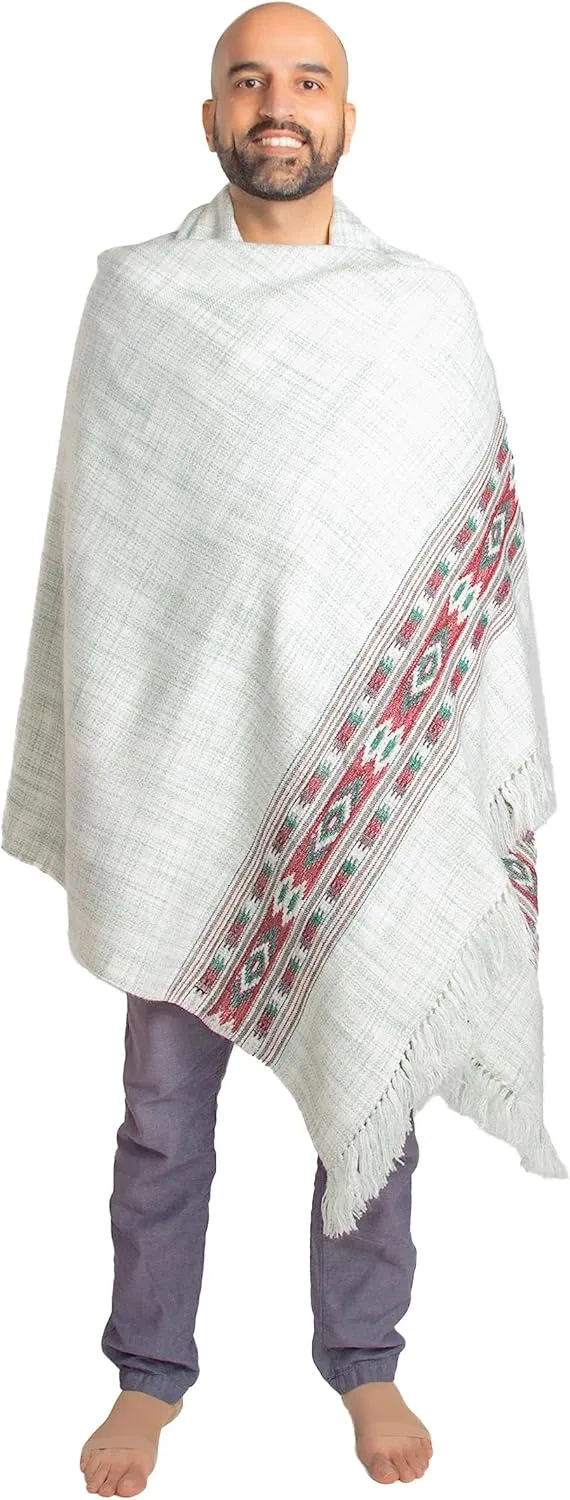 Om Shanti Crafts Meditation Shawl or Blanket, Exotic Shawl/Wrap, Oversize Scarf or Stole. Unisex