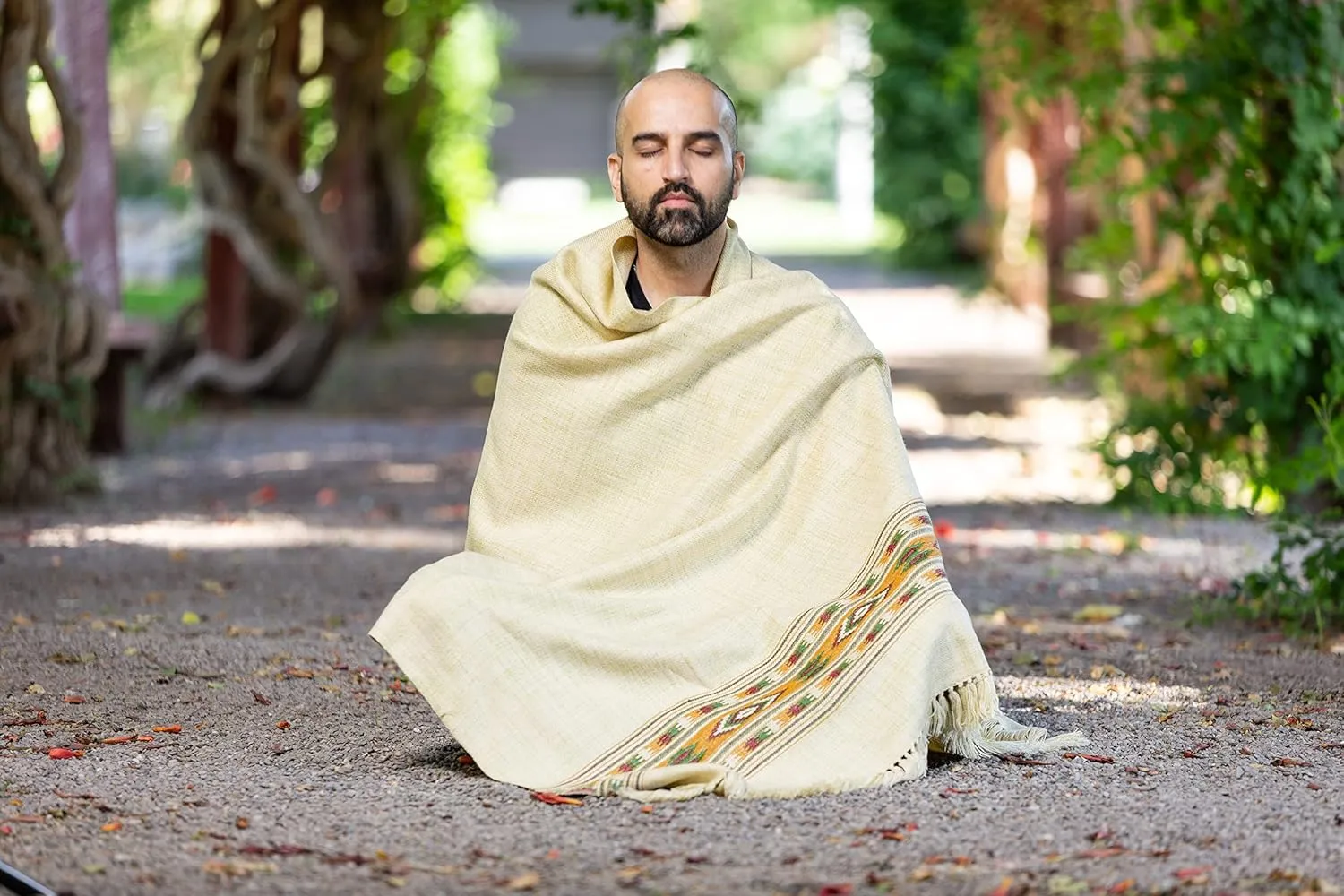 Om Shanti Crafts Meditation Shawl or Blanket, Exotic Shawl/Wrap, Oversize Scarf or Stole. Unisex