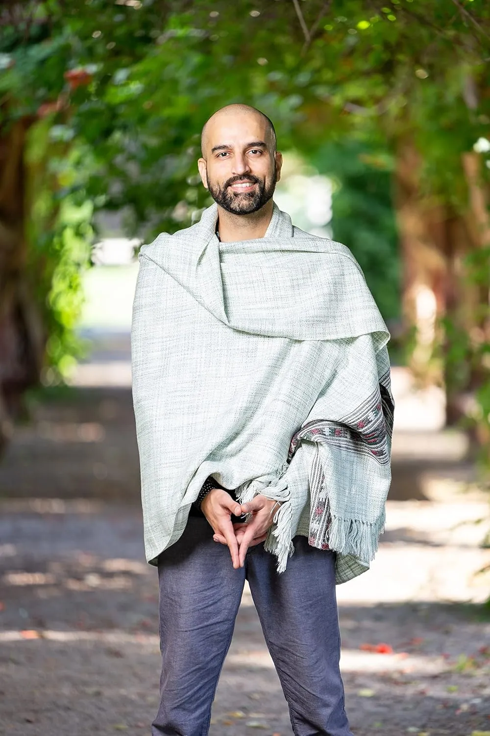 Om Shanti Crafts Meditation Shawl or Blanket, Exotic Shawl/Wrap, Oversize Scarf or Stole. Unisex