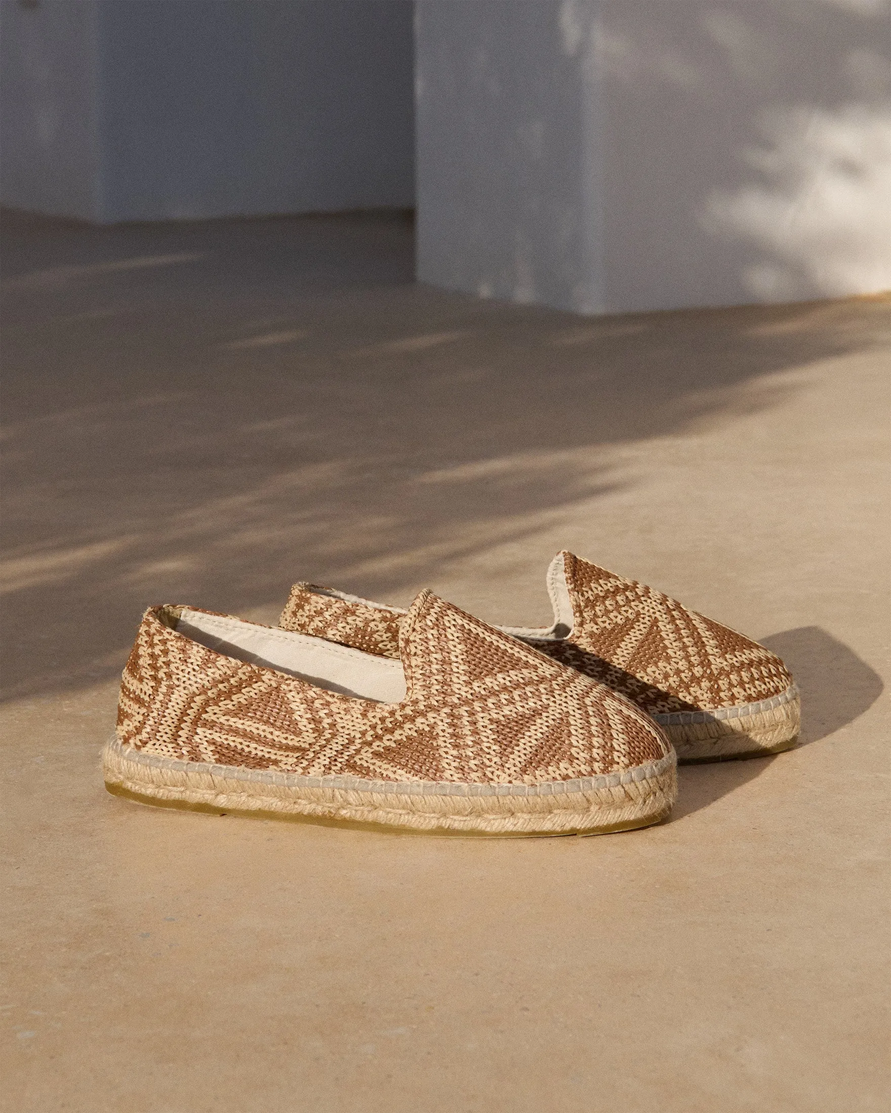 Raffia Pattern Espadrilles - Z09C0 - Yucatán Brown Triangles On Natural