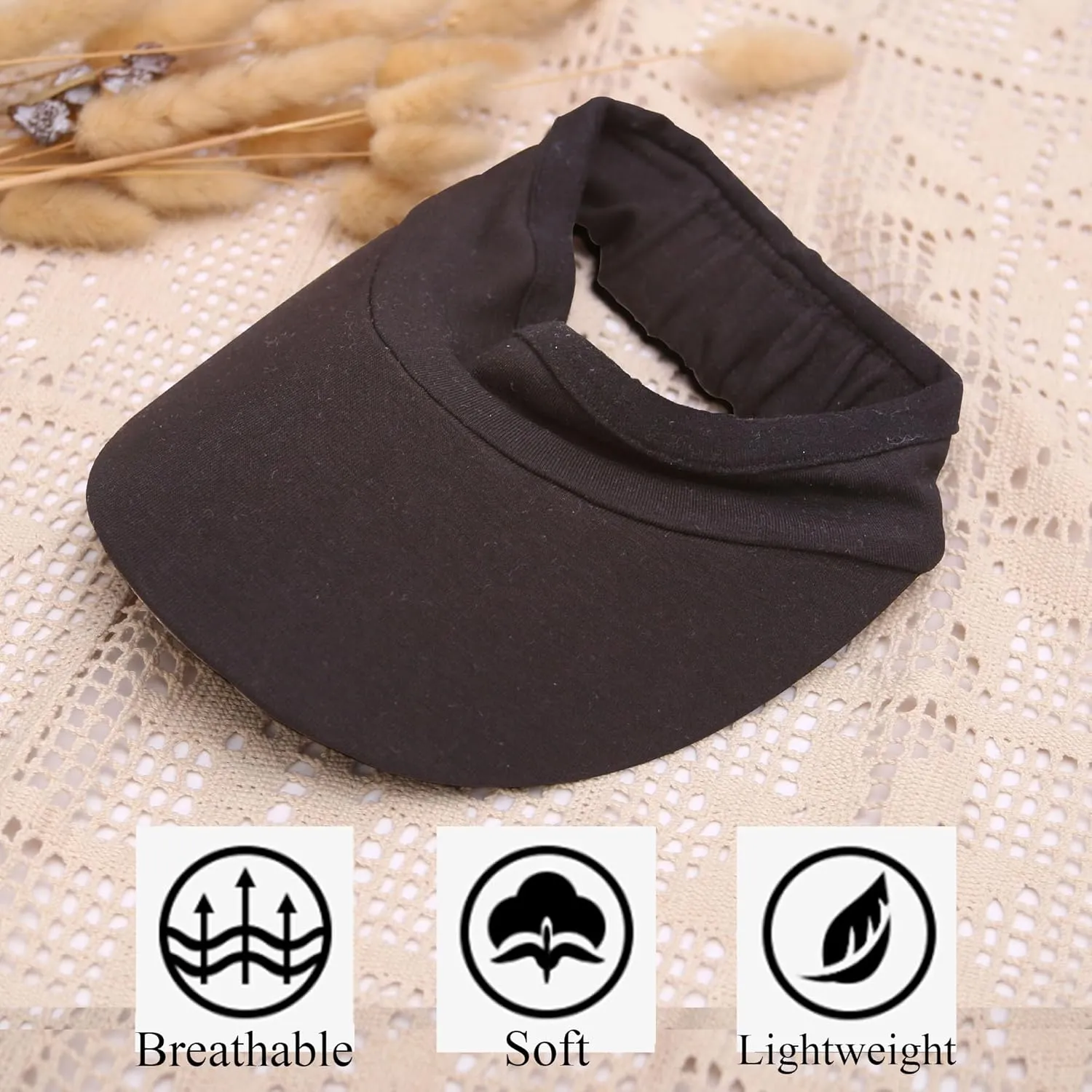 Sports Sun Visors Hat Women Men Elastic Cotton Visor Hats Slip-on UV Protection Adjustable Golf Beach Tennis Cap