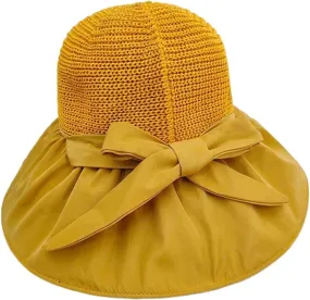 Sun Hat Beach Hat Spring and Summer Sun Hat Wide-Brimmed Foldable Fisherman Hat Beach Hat Women Straw Hat Hats