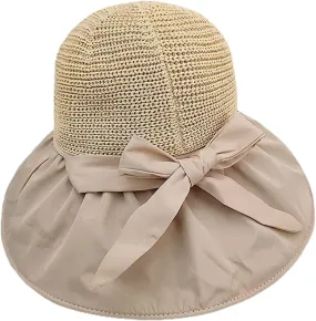 Sun Hat Beach Hat Spring and Summer Sun Hat Wide-Brimmed Foldable Fisherman Hat Beach Hat Women Straw Hat Hats