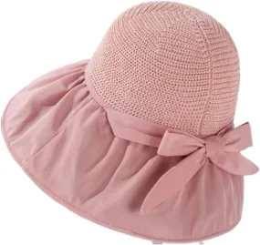 Sun Hat Beach Hat Spring and Summer Sun Hat Wide-Brimmed Foldable Fisherman Hat Beach Hat Women Straw Hat Hats