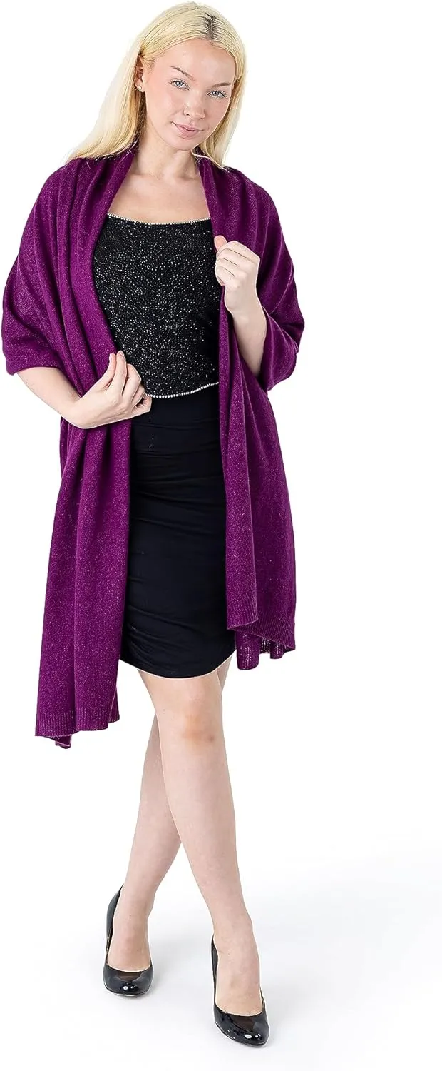 Velanio Cashmere 100% Cashmere Knitted Wrap Pashmina Shawl Extra Large Scarf Stole for Women Travel