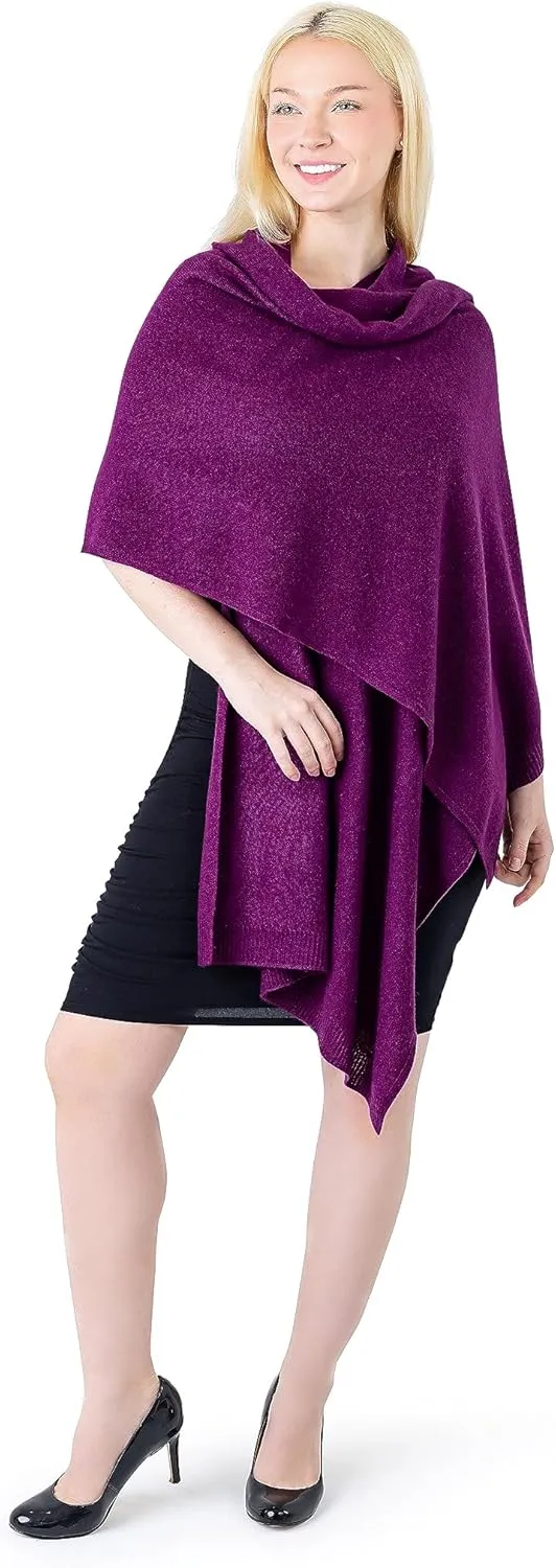 Velanio Cashmere 100% Cashmere Knitted Wrap Pashmina Shawl Extra Large Scarf Stole for Women Travel