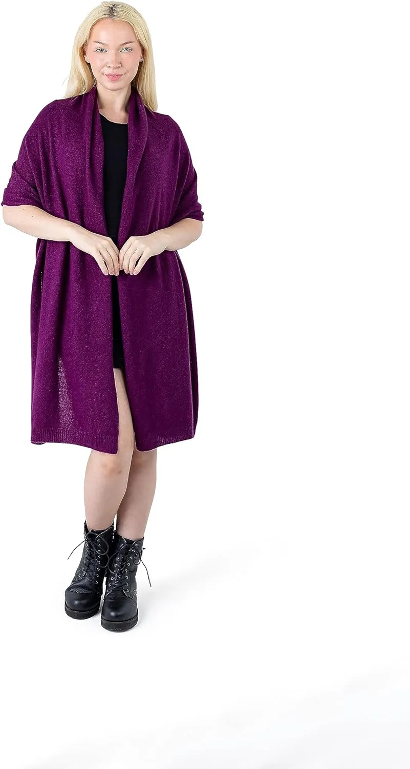 Velanio Cashmere 100% Cashmere Knitted Wrap Pashmina Shawl Extra Large Scarf Stole for Women Travel