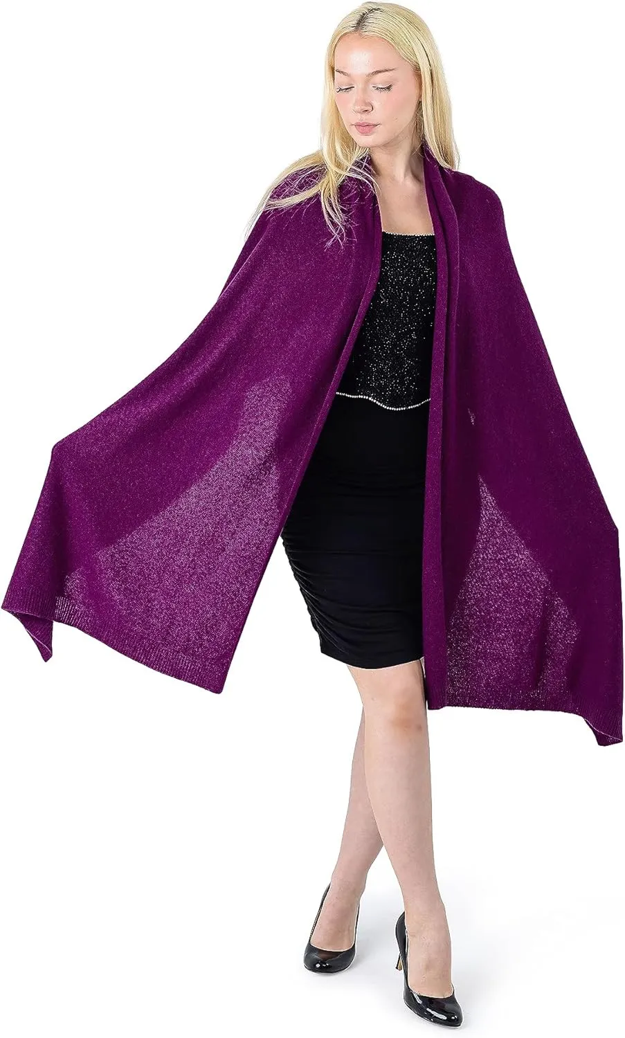 Velanio Cashmere 100% Cashmere Knitted Wrap Pashmina Shawl Extra Large Scarf Stole for Women Travel