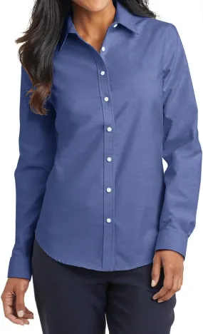 Women's Long Sleeve Wrinkle Free SuperPro Oxford Open Collar Shirt