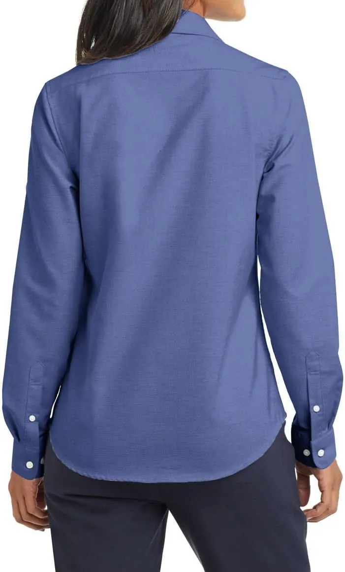 Women's Long Sleeve Wrinkle Free SuperPro Oxford Open Collar Shirt