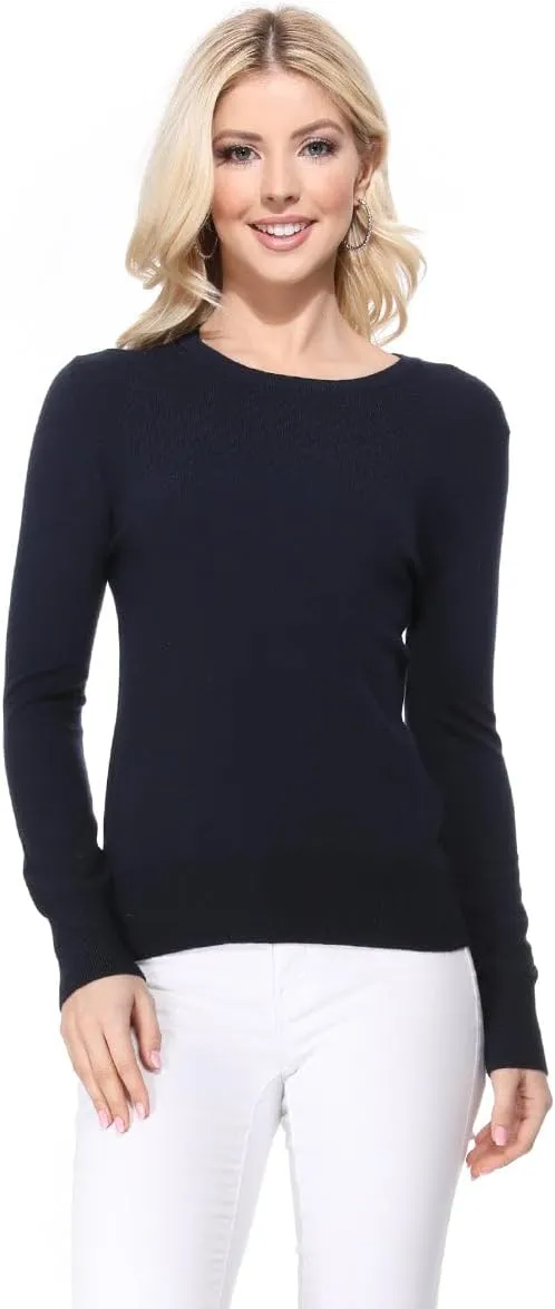 YEMAK Women's Knit Sweater Pullover – Long Sleeve Crewneck Basic Classic Casual Knitted Soft Lightweight T-Shirt Top